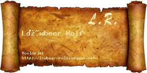 Löwbeer Rolf névjegykártya