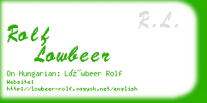 rolf lowbeer business card